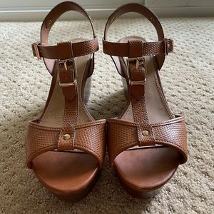 Aldo Brown Leather Wedge